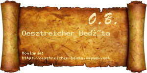 Oesztreicher Beáta névjegykártya